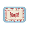 Powder Room Bath Mat | Pastel Blue Vintage Lace Doily Bathroom Rug