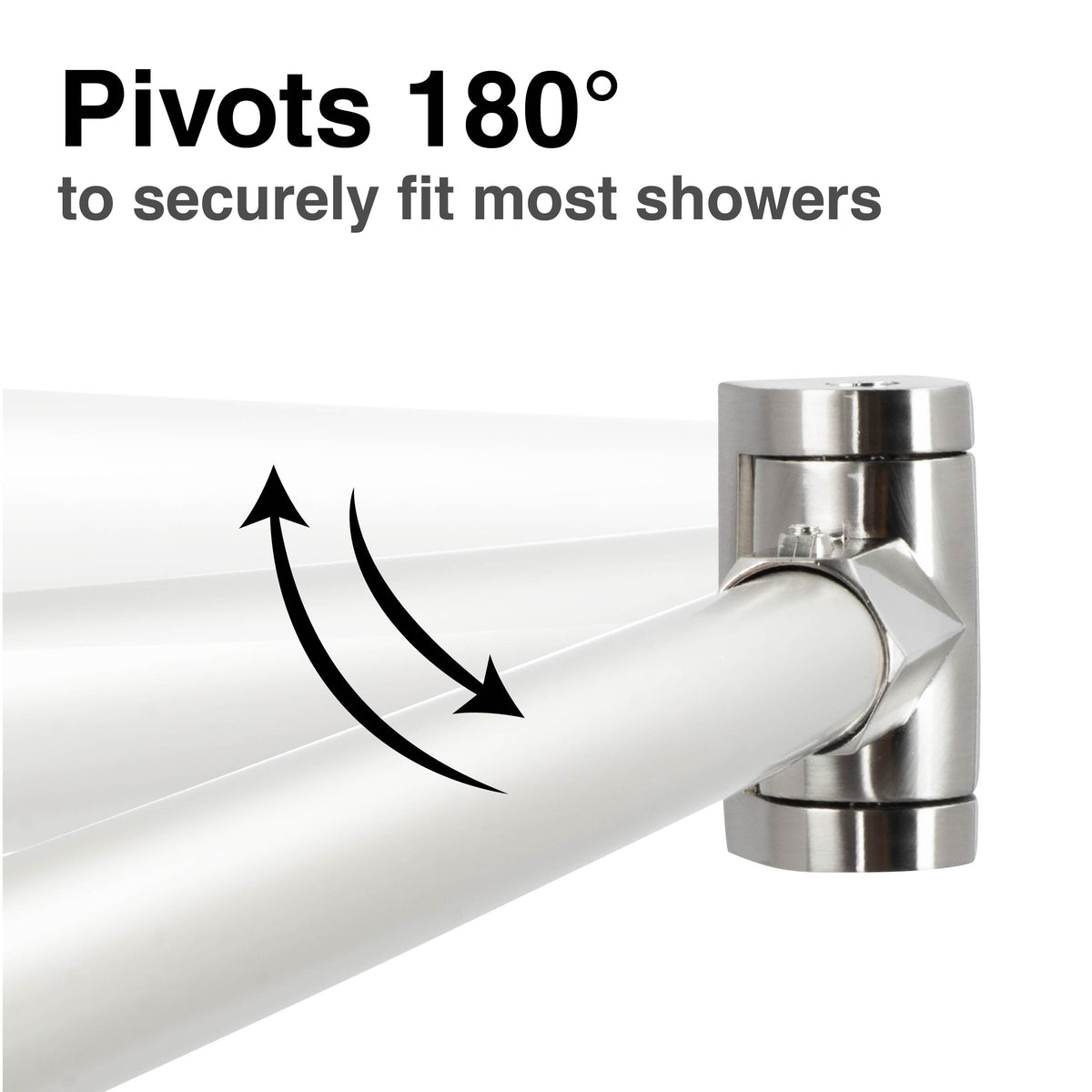 36 in. to 61 in. Curved Shower Rod (Brushed Nickel Finish)