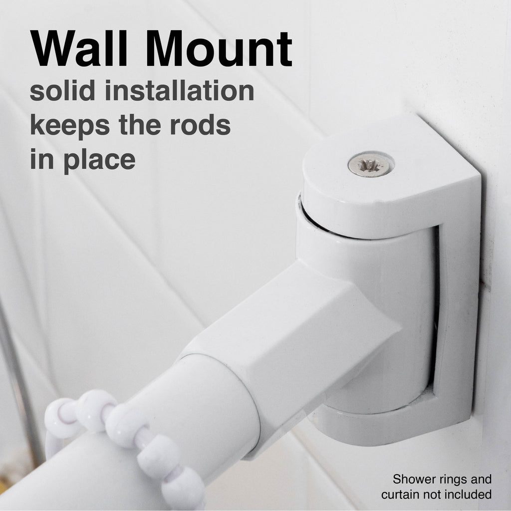 36 in. to 61 in. Curved Shower Rod (White Finish)