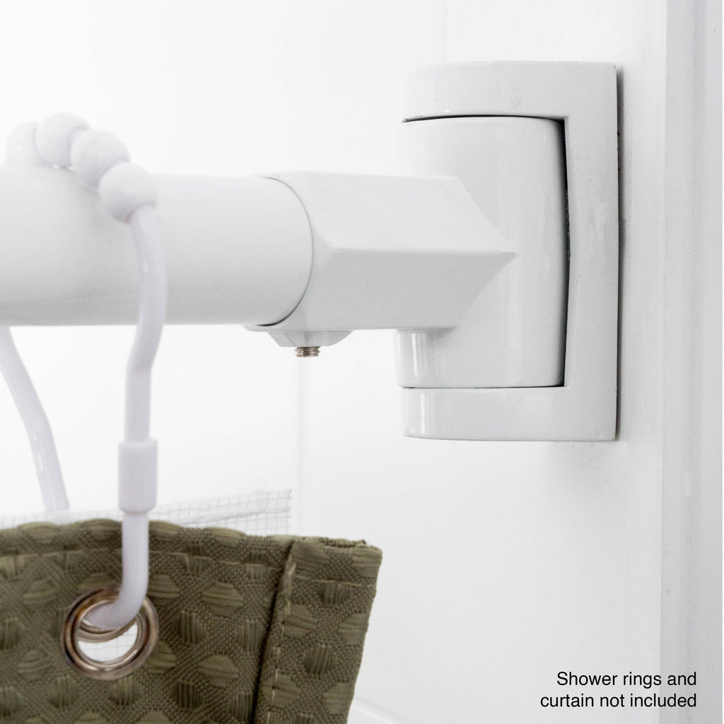 36 in. to 61 in. Curved Shower Rod (White Finish)