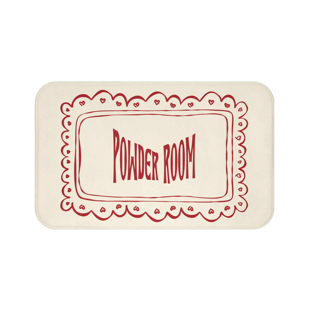 Powder Room Bath Mat | BEIGE Vintage Lace Doily Bathroom Rug