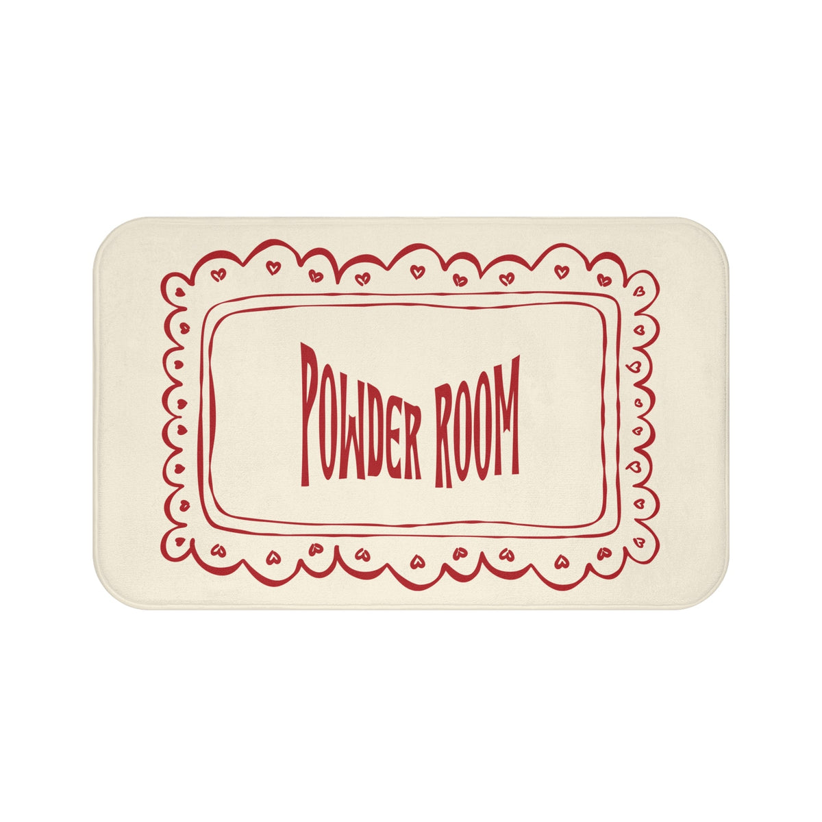 Powder Room Bath Mat | BEIGE Vintage Lace Doily Bathroom Rug