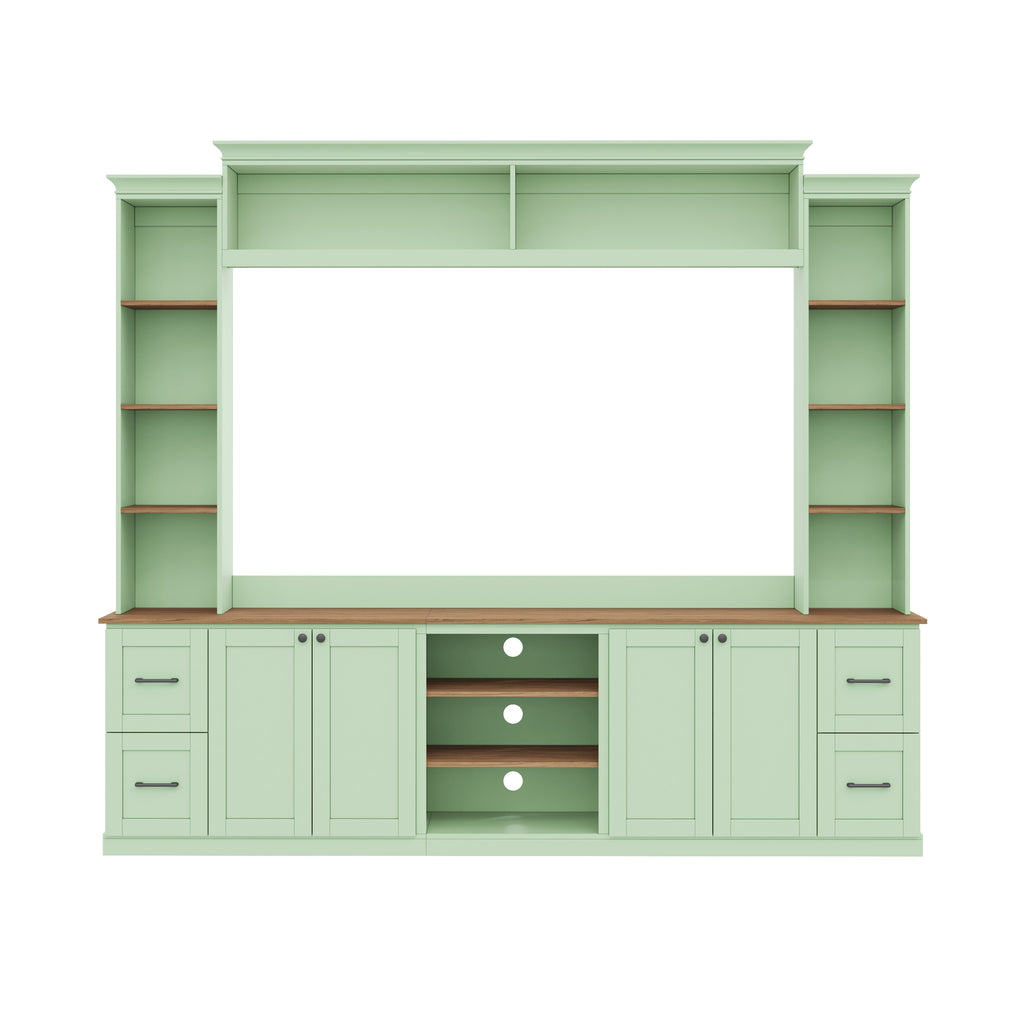 4-in-1 Entertainment Center Wall Unit with Bookshelf for TVs Up to 70"
