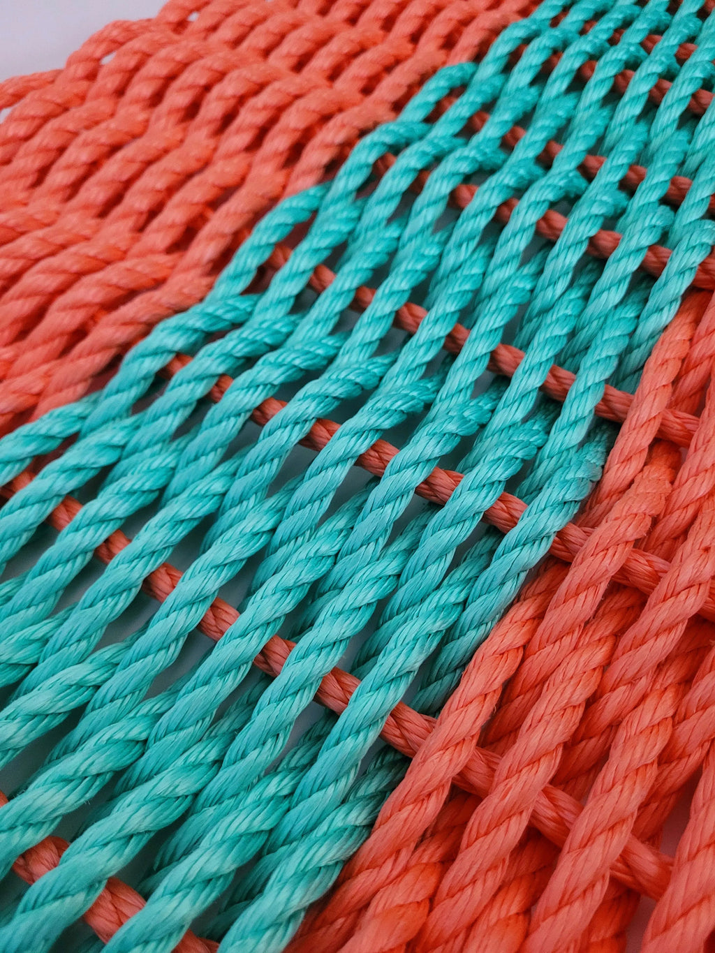 Orange & Teal Lobster Rope Doormat