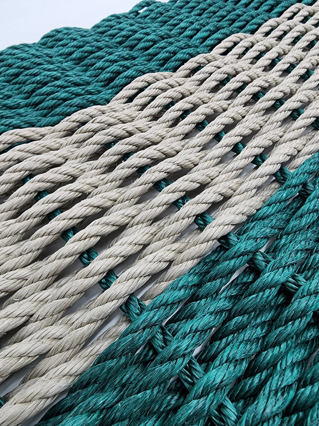 Hunter Green & Tan Lobster Rope Doormat