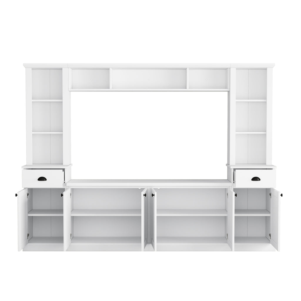 Minimalist Entertainment Wall Unit Set with Bridge for TVs Up to 75''
