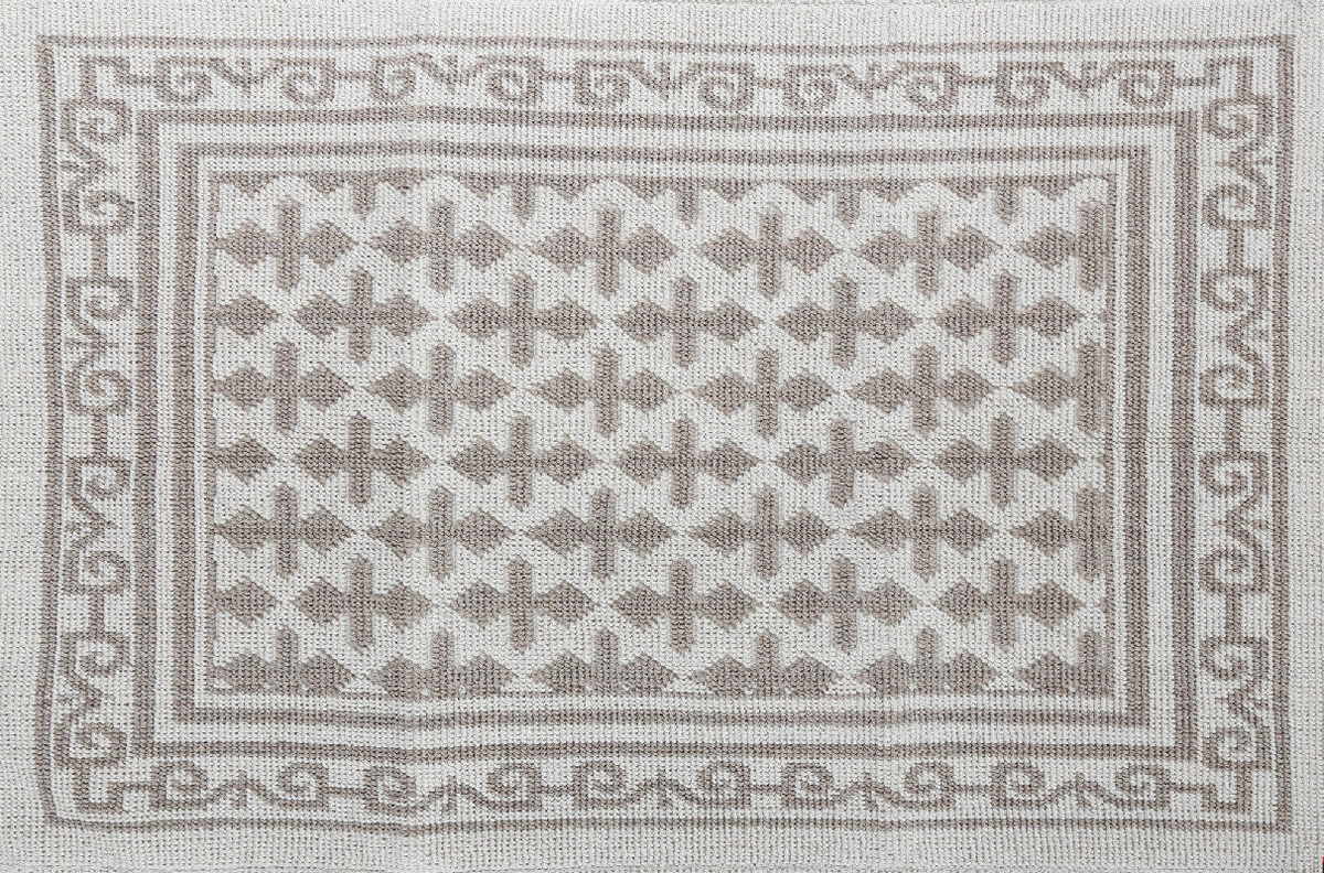 Pearl 100% Cotton Washable Bohemian Area Rug - Light Gray and Off-White