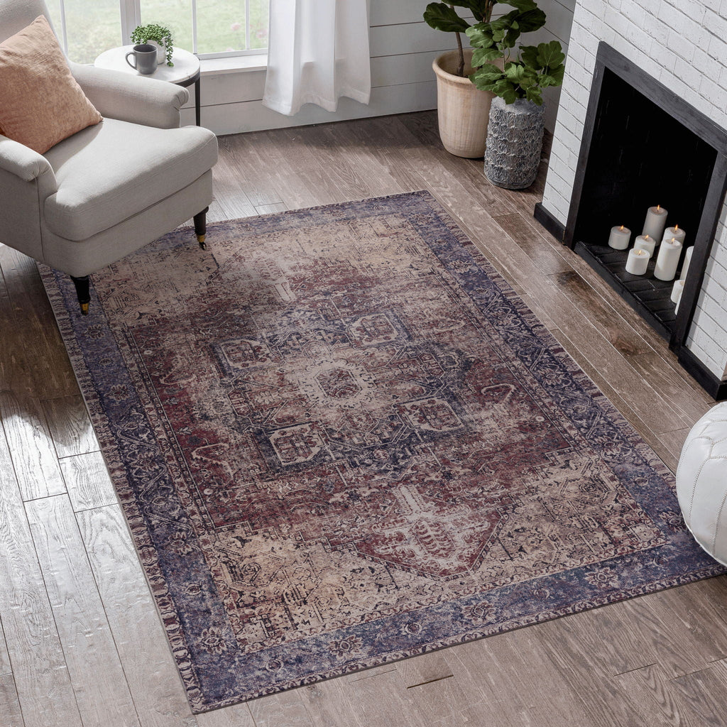 Unique Washable Area Rug with Low Pile - Multiple Colors