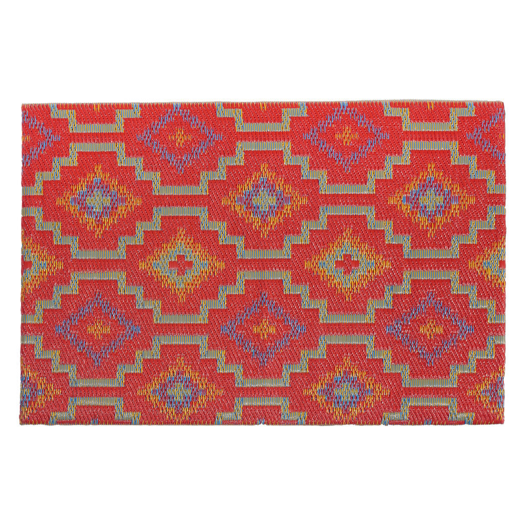 Lhasa Orange & Violet Outdoor Doormat - 24" x 36" Non-Slip, Recycled Plastic