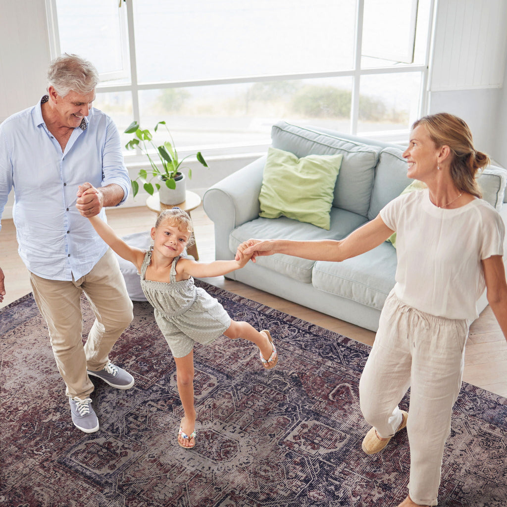 Unique Washable Area Rug with Low Pile - Multiple Colors