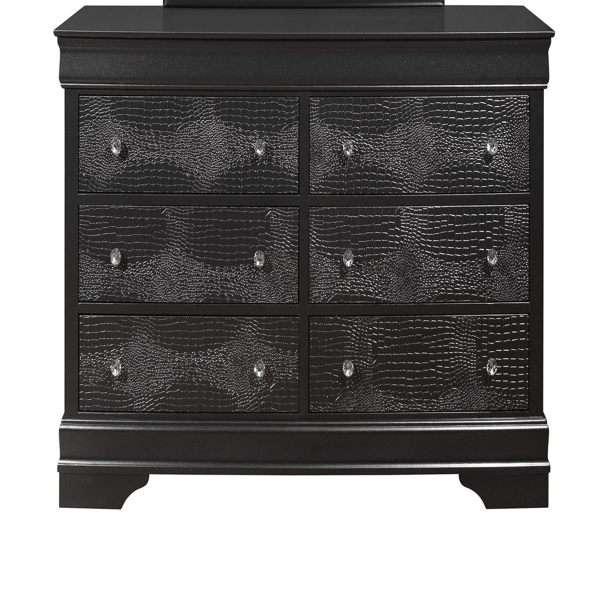 Shaker - 5 Pieces Bedroom Set With Crystal Inspired Tufted Headboard And LED Lighting