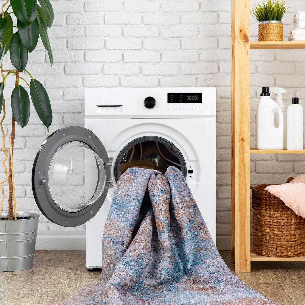 Unique Washable Area Rug with Low Pile - Multiple Colors