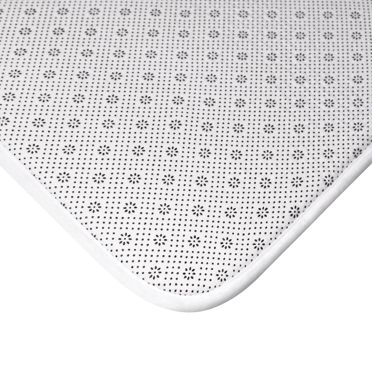 Powder Room Bath Mat | Pastel Blue Vintage Lace Doily Bathroom Rug