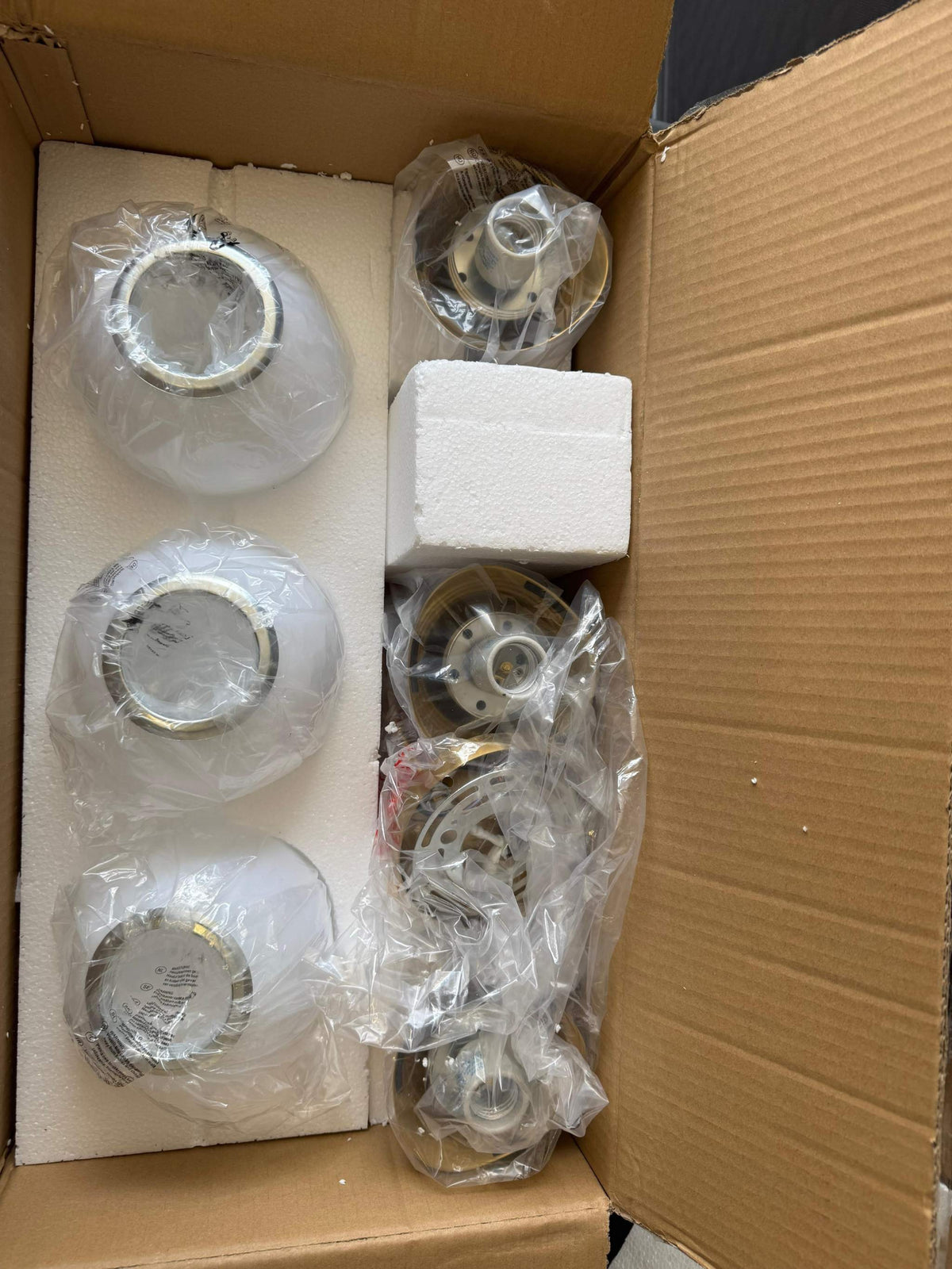 HAHZT Bathroom Vanity Light Fixtures: 3-Light Mid Century Modern Bathroom Lighting Fixtures Over Mirror - Brass Gold Wall Sconce with Milky White Globe Glass for Bath Living Room