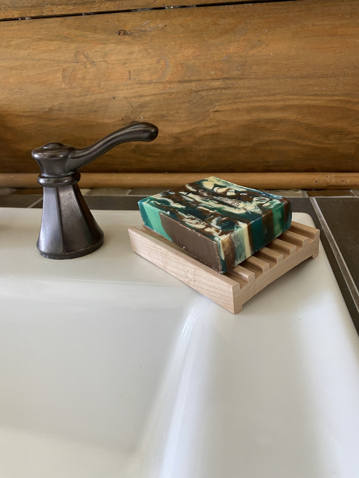 4" Alder Battlement Style Soap Dish