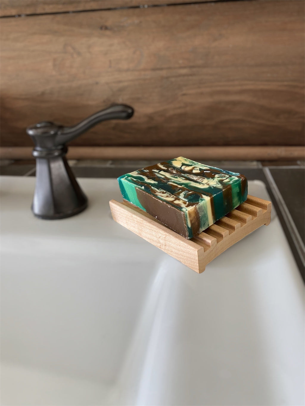 4" Alder Battlement Style Soap Dish