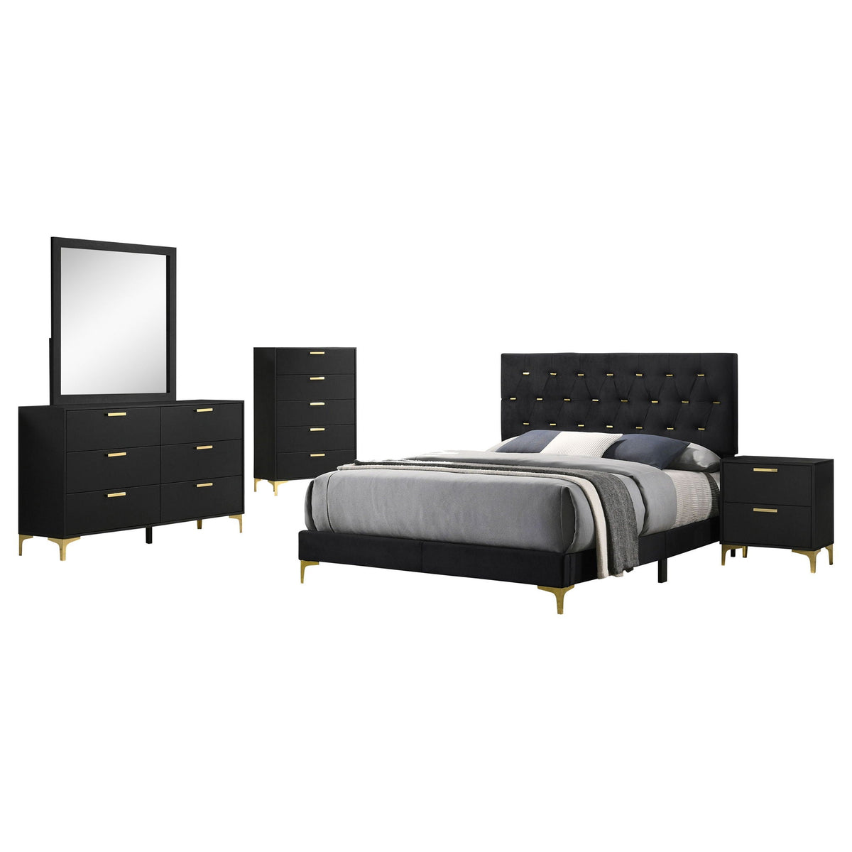 Kendall 5-piece Eastern King Bedroom Set Black