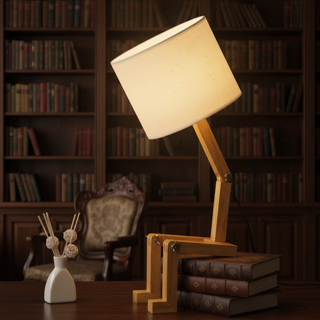 Creative Shape-Changing Wooden Lamp – Foldable Modern Desk Light for Bedroom, Study & Living Room