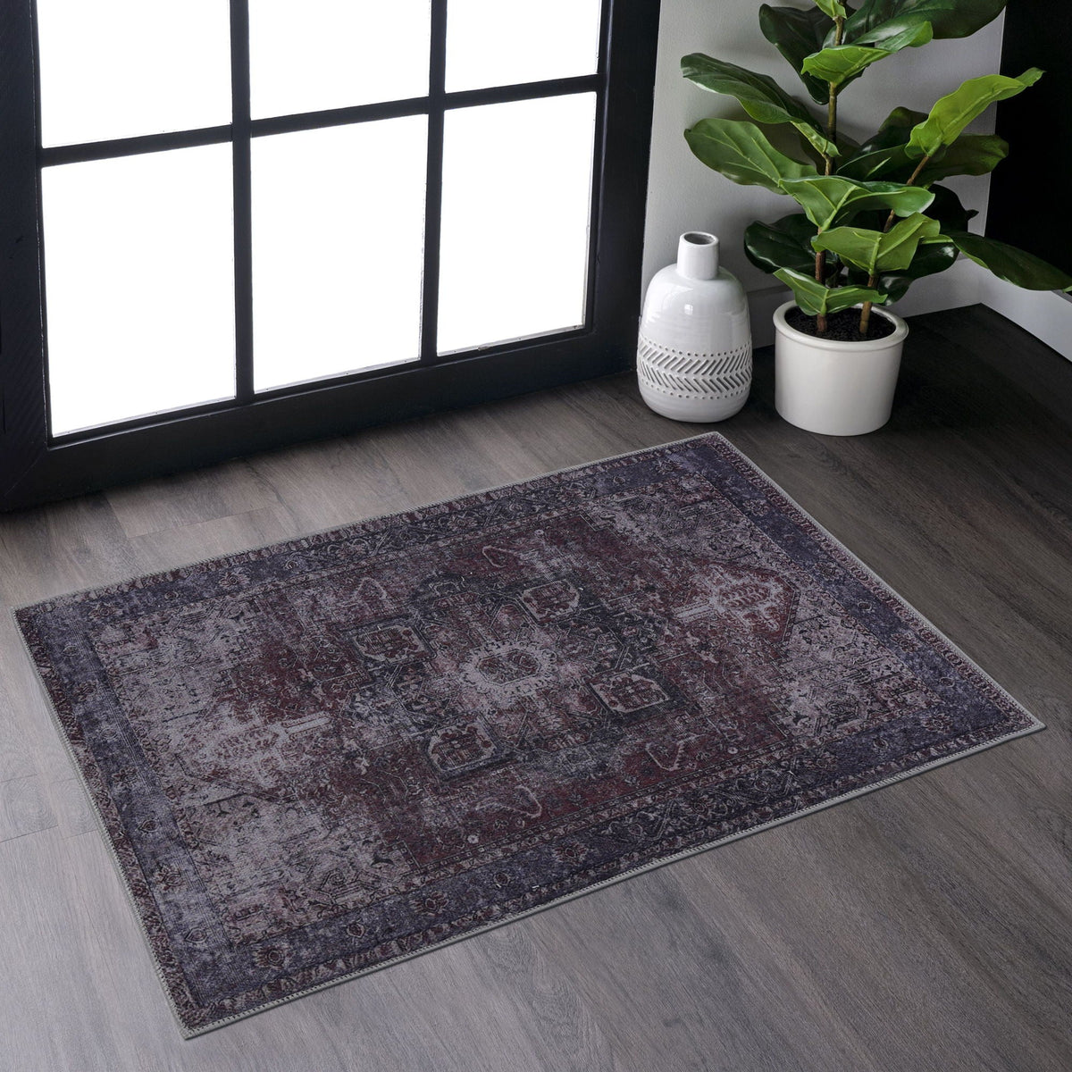 Unique Washable Area Rug with Low Pile - Multiple Colors