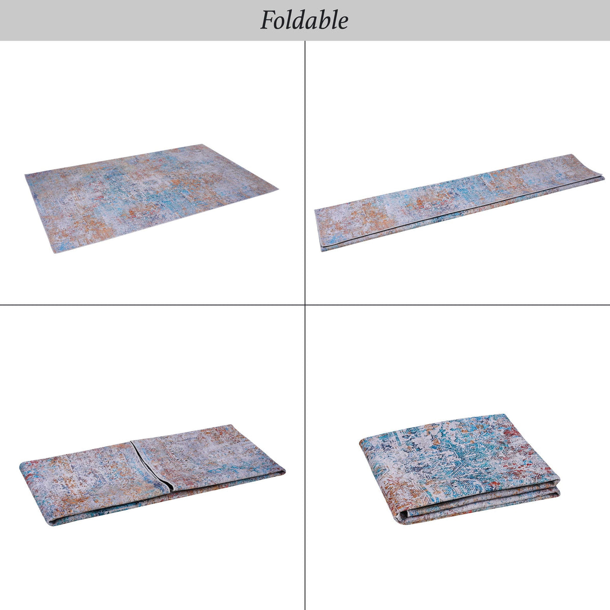 Unique Washable Area Rug with Low Pile - Multiple Colors