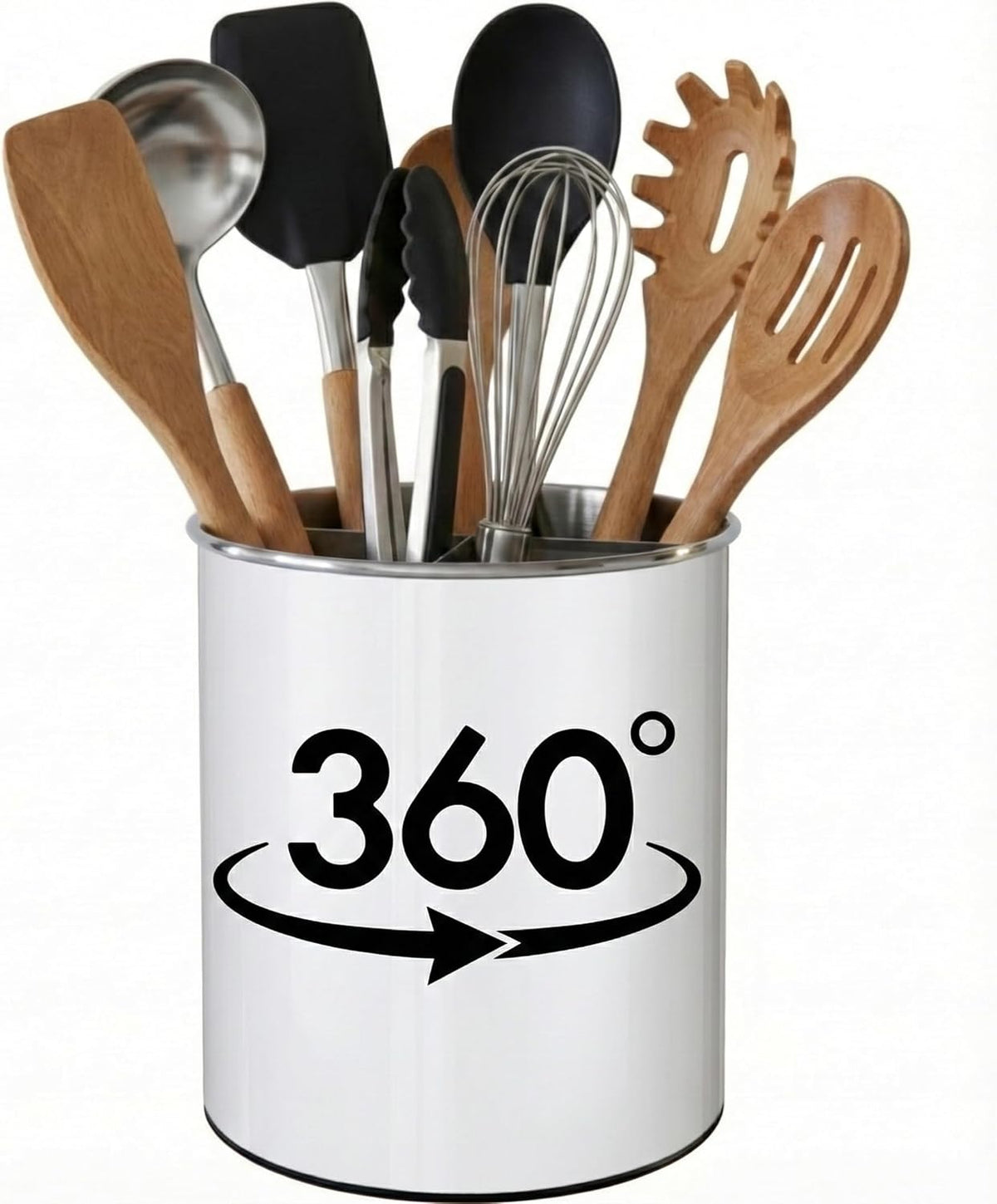 Large Rotating Kitchen Utensil Holder Countertop Caddy