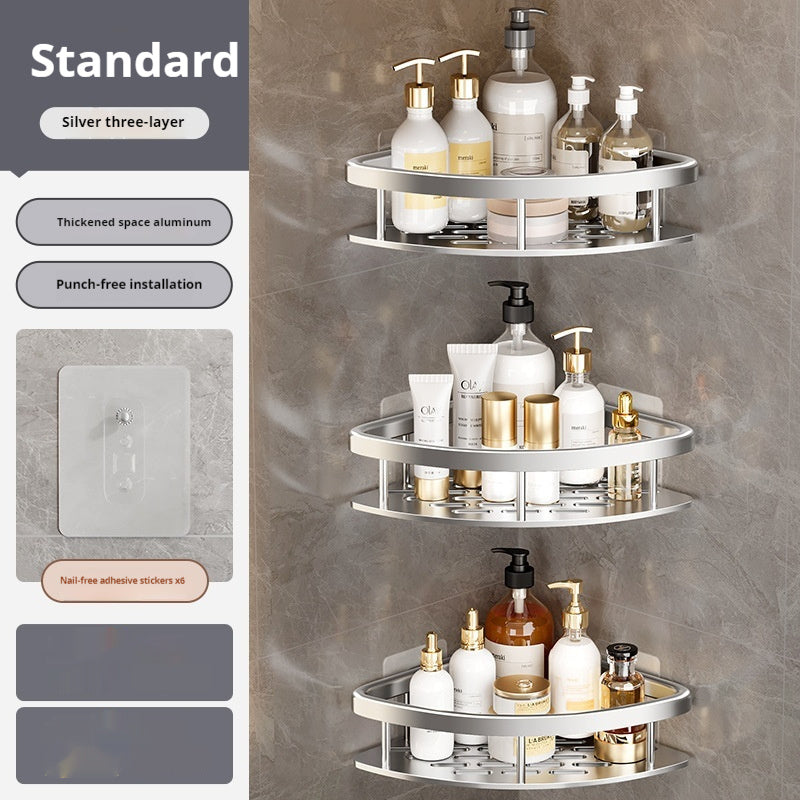 Anti-Rust Metal Steel Shower Rack-Large Capacity,Bathroom Organizing Shelves, Convenient Storage And Home Decoration