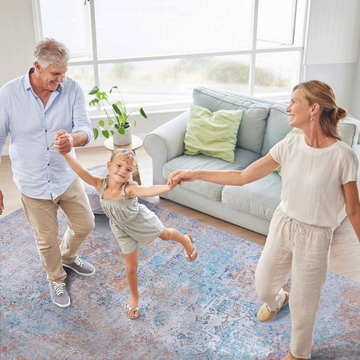 Unique Washable Area Rug with Low Pile - Multiple Colors