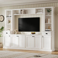 Minimalist Entertainment Wall Unit Set with Bridge for TVs Up to 75''