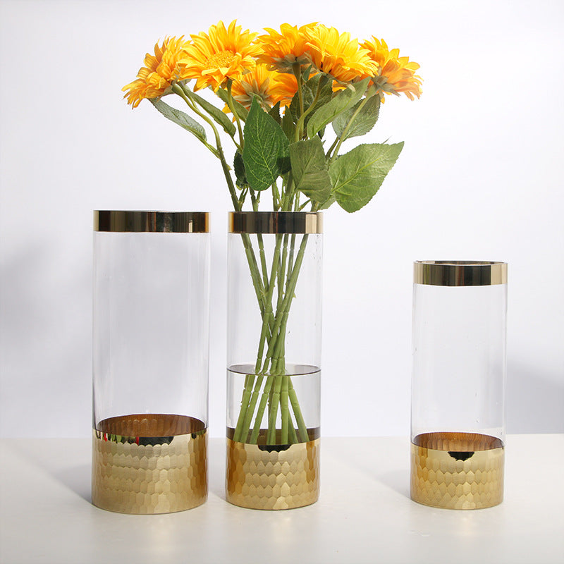 Glass vase modern transparent hydroponic flower vase home decoration ornaments