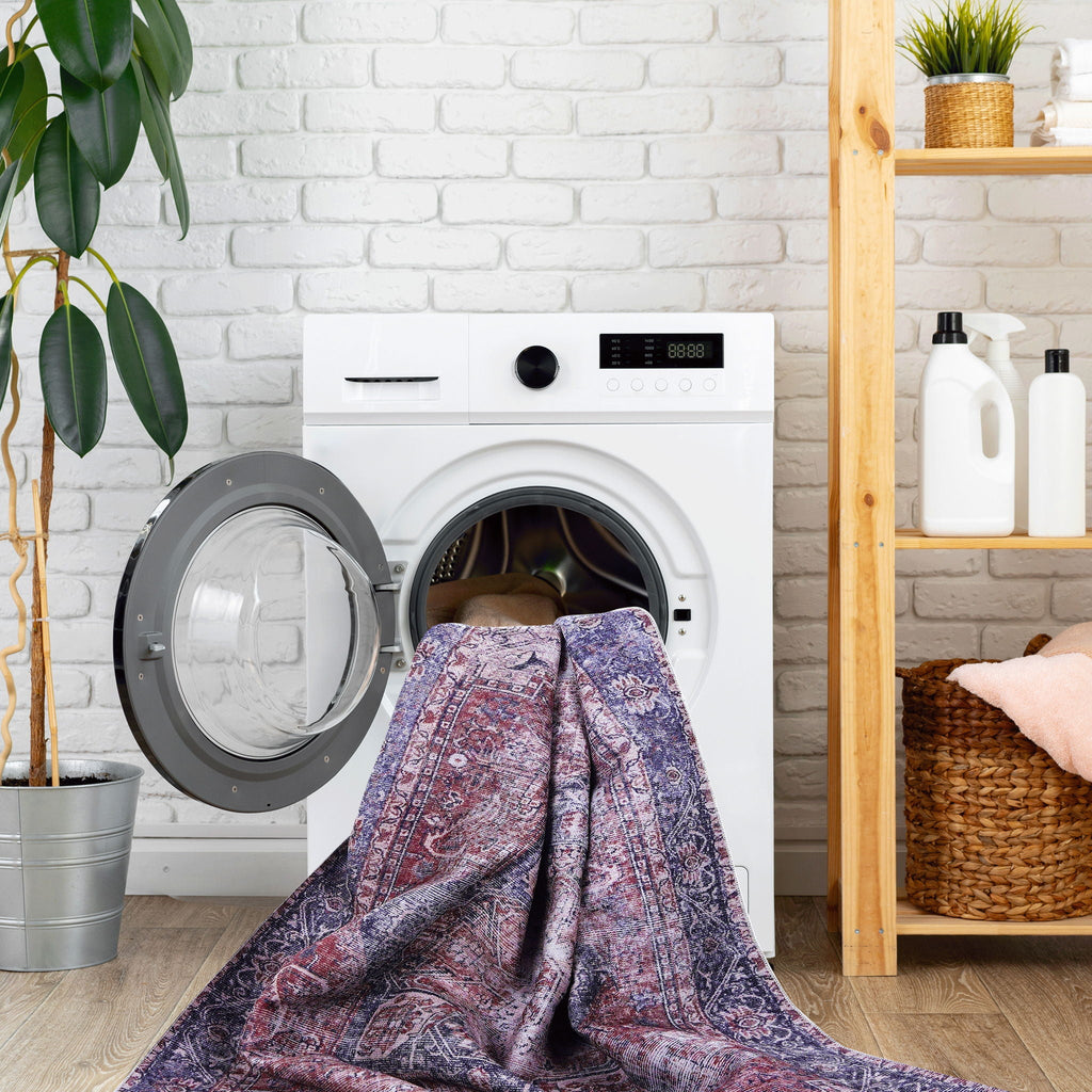 Unique Washable Area Rug with Low Pile - Multiple Colors