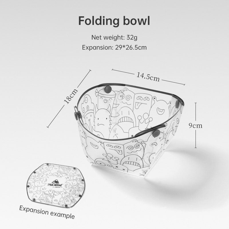 Outdoor Folding Tableware Portable Bowl Dinner Plate Coffee Filter Funnel Water Cup Multipurpose Combination Tableware Set