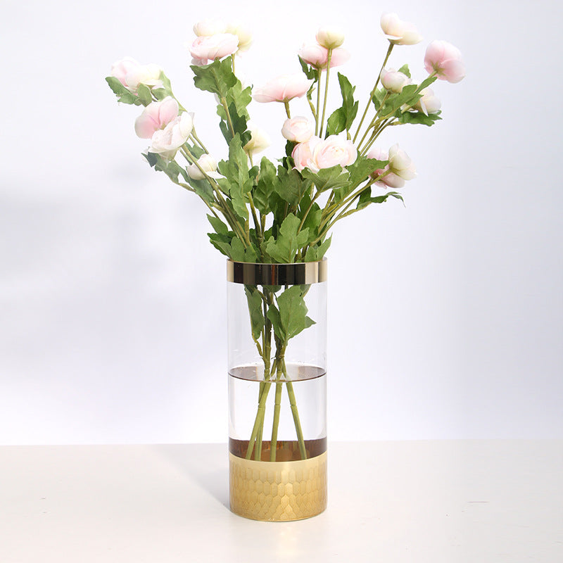 Glass vase modern transparent hydroponic flower vase home decoration ornaments