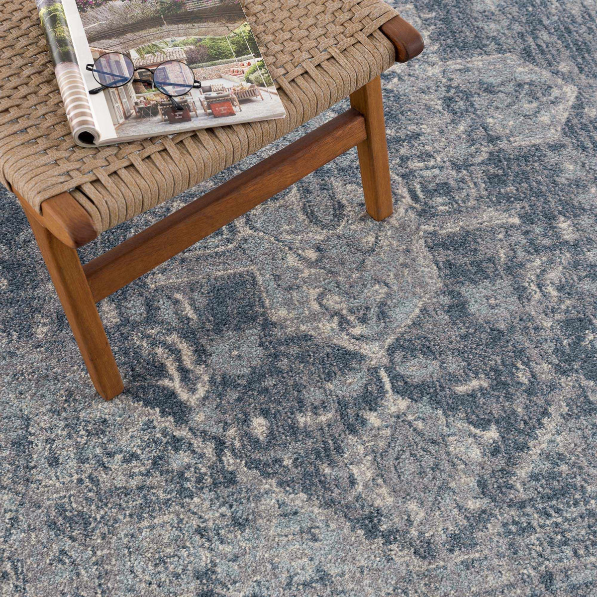 Peeta Blue Medallion Area Rug