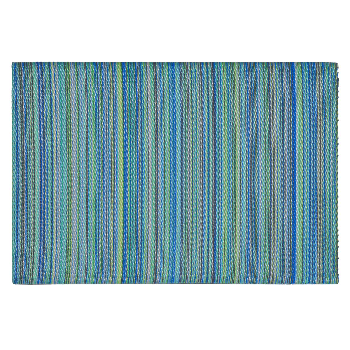 Cancun Turquoise & Moss Green Outdoor Doormat - 24" x 36" Non-Slip, Recycled Plastic