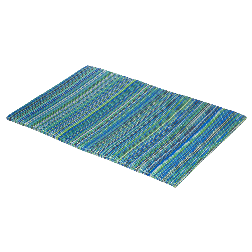 Cancun Turquoise & Moss Green Outdoor Doormat - 24" x 36" Non-Slip, Recycled Plastic