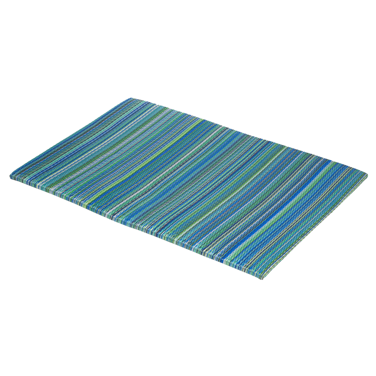 Cancun Turquoise & Moss Green Outdoor Doormat - 24" x 36" Non-Slip, Recycled Plastic