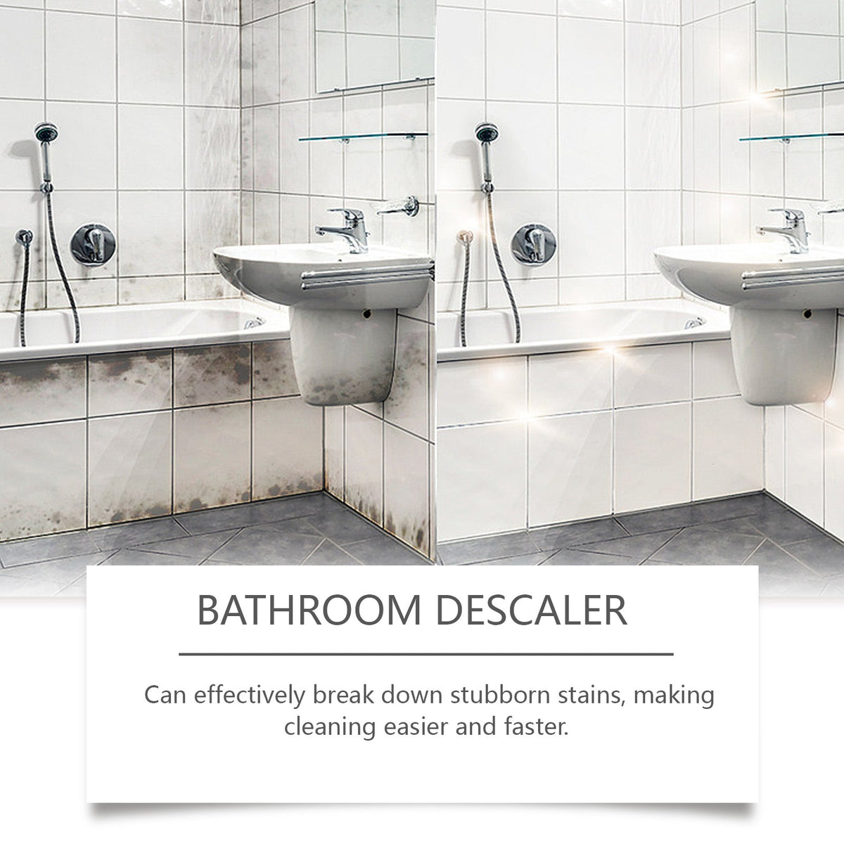 Bathroom Sink Stainless Steel Cleaner Shower Room Glass Scale Decontaminating Cleaner Bathtub