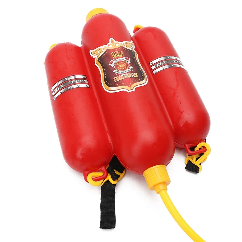 Fire Backpack Water Gun Large Capacity Fireman Water Guns Pull Out Shooting Summer Pool Beach Water Games Outdoor Toy Kids Gift