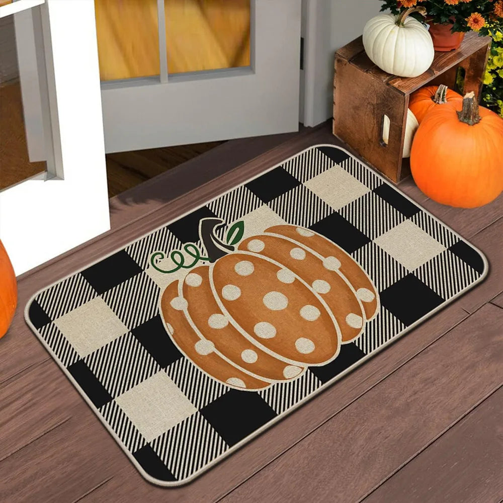 VIKAMA Halloween Autumn Door Mat Thanksgiving Welcome Mat Indoor/Outdoor Anti-Slip Carpet Home Decoration