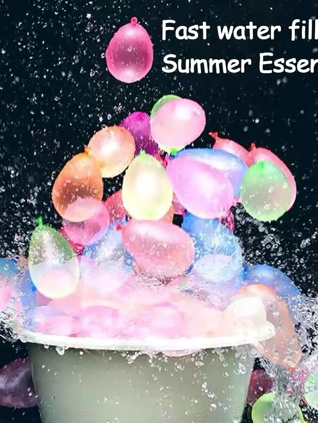 Self-Sealing Quick Fill Water Balloons for Outdoor Yard Games and Water Fights