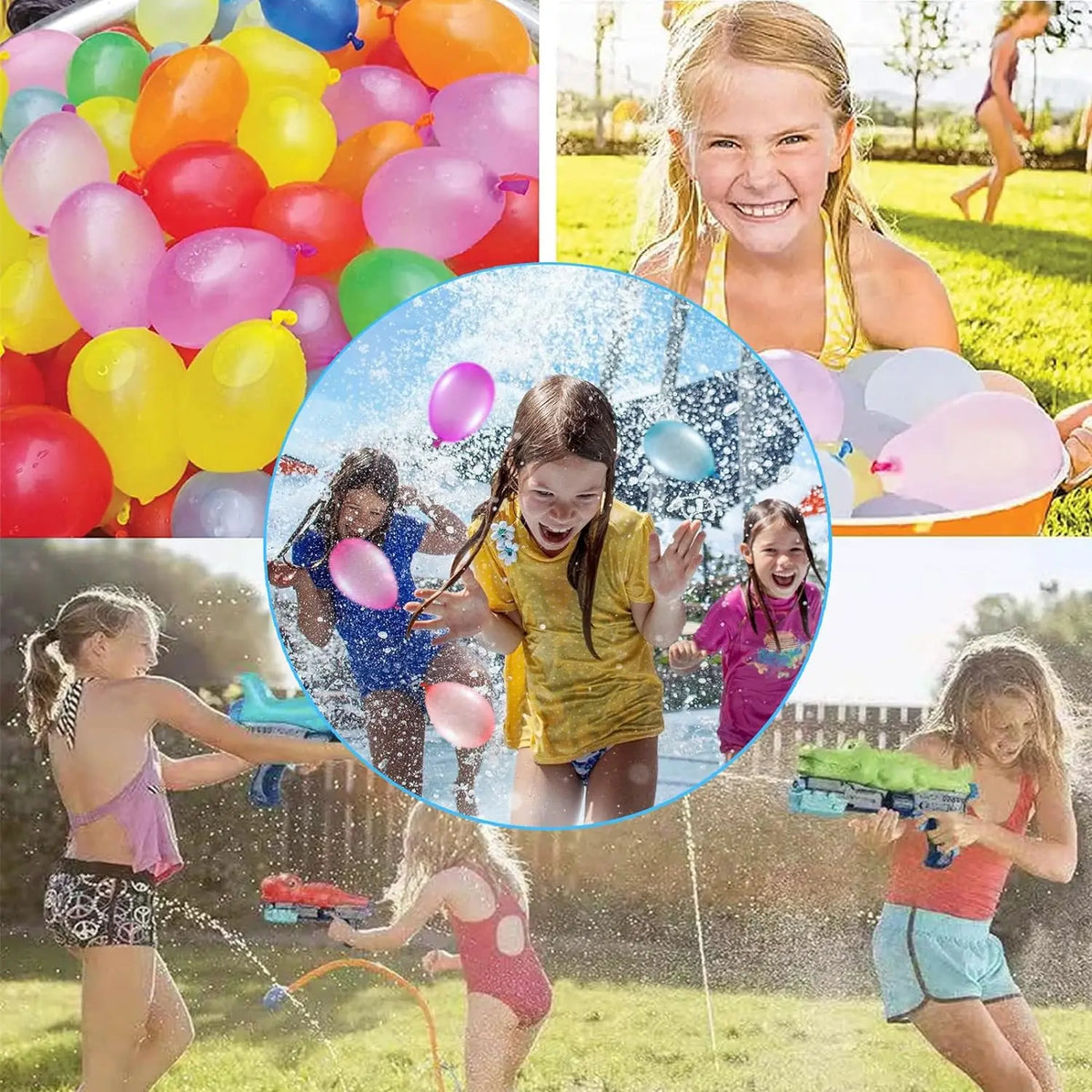 Self-Sealing Quick Fill Water Balloons for Outdoor Yard Games and Water Fights