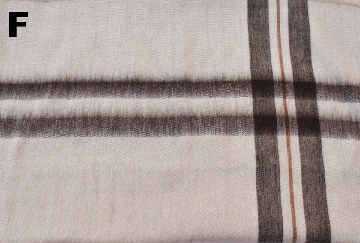 Alpaca Bed Blanket - Striped
