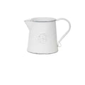 Vintage Style Rustic White Metal Flower Pitcher Vase