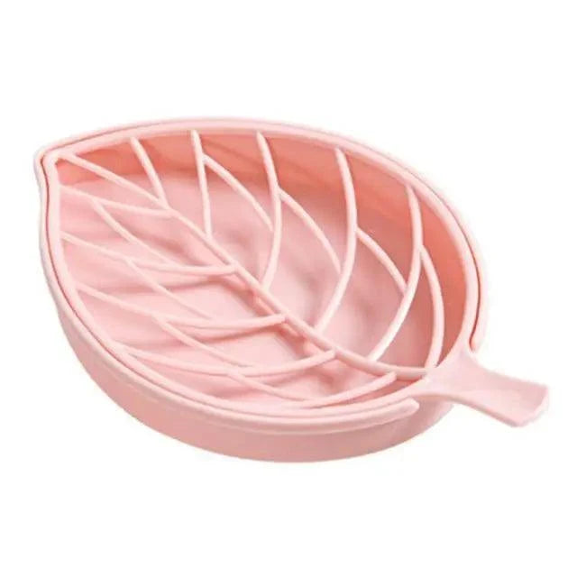 Bathroom Accessories Dish Plate Case Home Shower Leaf Shape Holder Container Soap Box Plastic Soap Box Dispenser Soap Rack Soap Dishes Leaf-Shaped Shower Soap Bar Holder With Draining Tray Fashionable Soap Dishes For Shower Kitchen