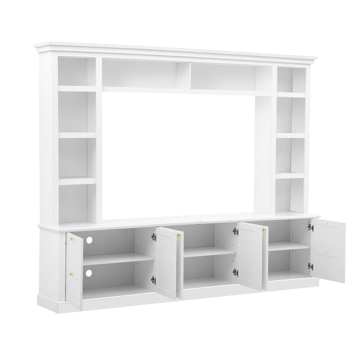 All-In-One TV Stand With Bookcase For TVs Up To 70"
