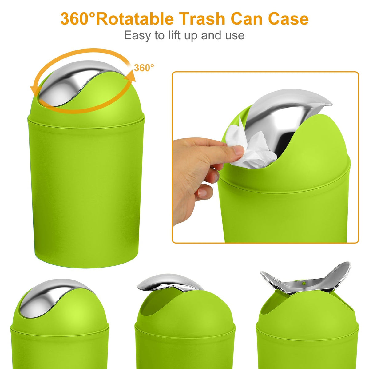 Bathroom Accessories Set 6 Pcs Bathroom Set Ensemble Complete Soap Dispenser Toothbrush Holder Tumbler Soap Dish Toilet Cleaning Brush Trash Can