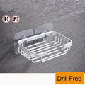 Creative Drill Free Soap Dish Holder Wall Mounted Storage Rack Toilet Soap Box Sponge Dish Bathroom Accessories Soap Dish Holder with Loofah Bath Sponge Towel Razor Holder for Bathroom Shower Kitchen Adhesive Wall Mounted No Drilling
