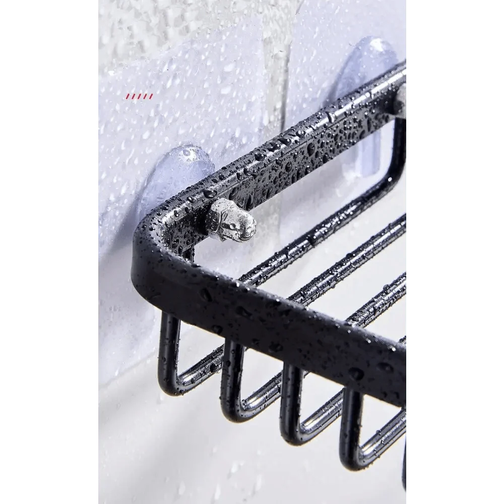 Creative Drill Free Soap Dish Holder Wall Mounted Storage Rack Toilet Soap Box Sponge Dish Bathroom Accessories Soap Dish Holder with Loofah Bath Sponge Towel Razor Holder for Bathroom Shower Kitchen Adhesive Wall Mounted No Drilling