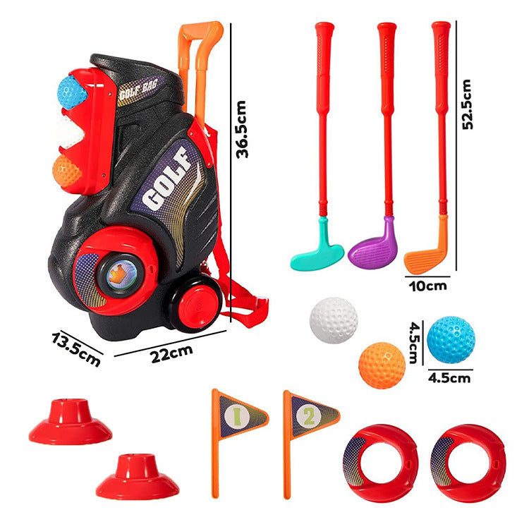 Children's Trolley Box Golf Toy Club Suit Educational Indoor Outdoor Sports Game