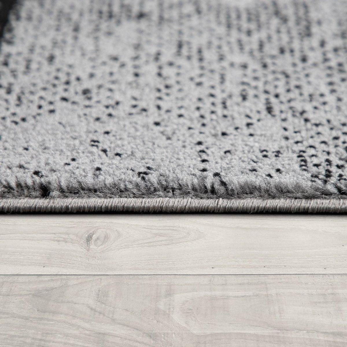 Grey Black Area Rug Mondial with Abstract Paint Effect